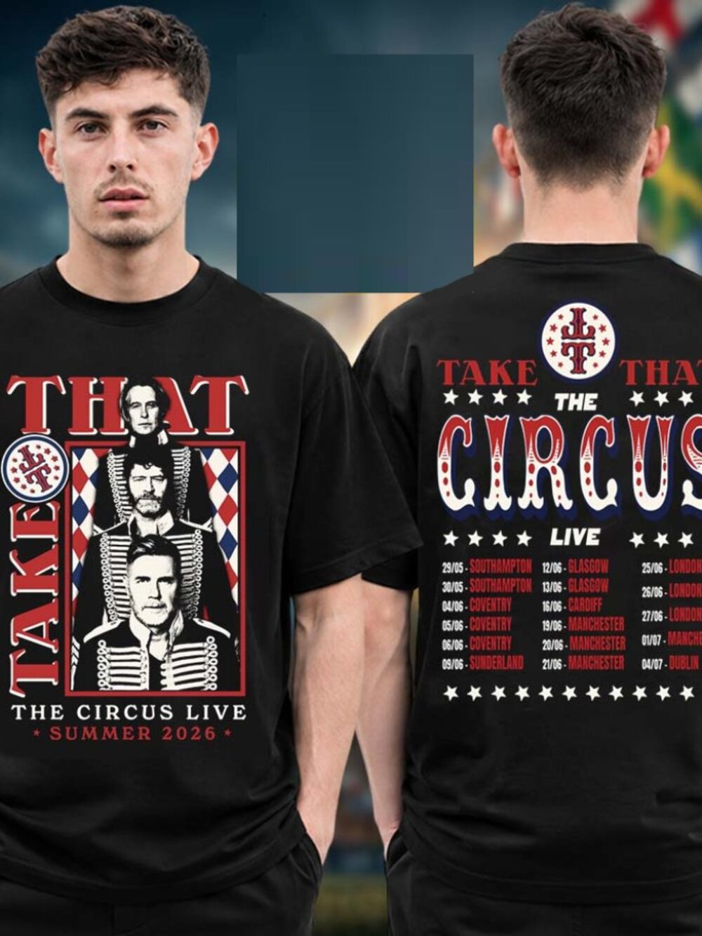 Take That Merch The Circus Live Tour 2026 Photo Dates Two Sided Unisex T- Shirt